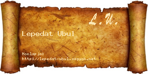 Lepedat Ubul névjegykártya
